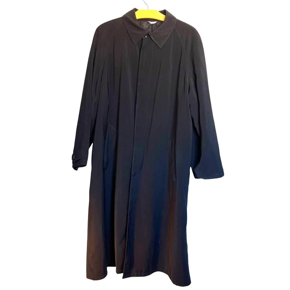Vintage Armani Collezioni Men's Overcoat Trench Coat Black Jacket Formal Size 40